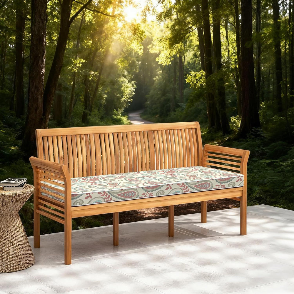 LVTXIII Outdoor Bench Cushion with Ties, 59x18x3 Inch Water-Repellent Patio F...