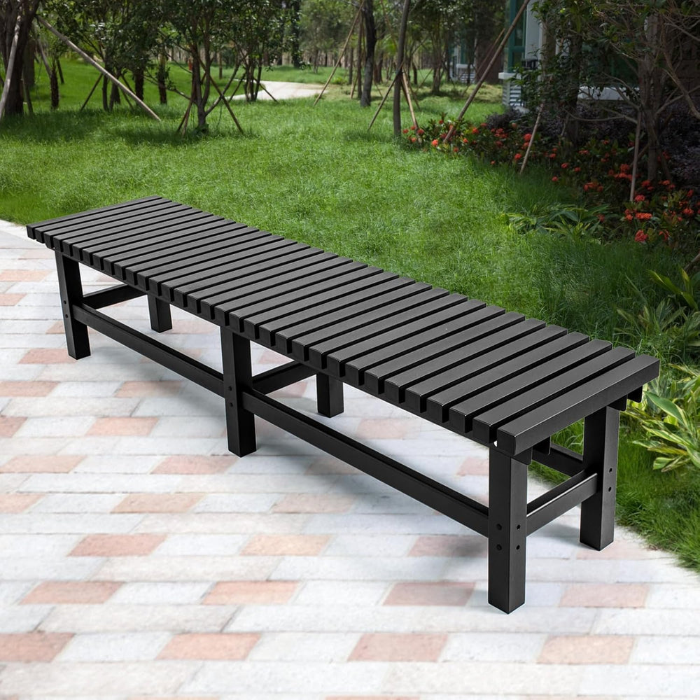 TECSPACE 70 Inches Aluminum Outdoor Weatherproof Bench Backless, 550 LBS Bear...