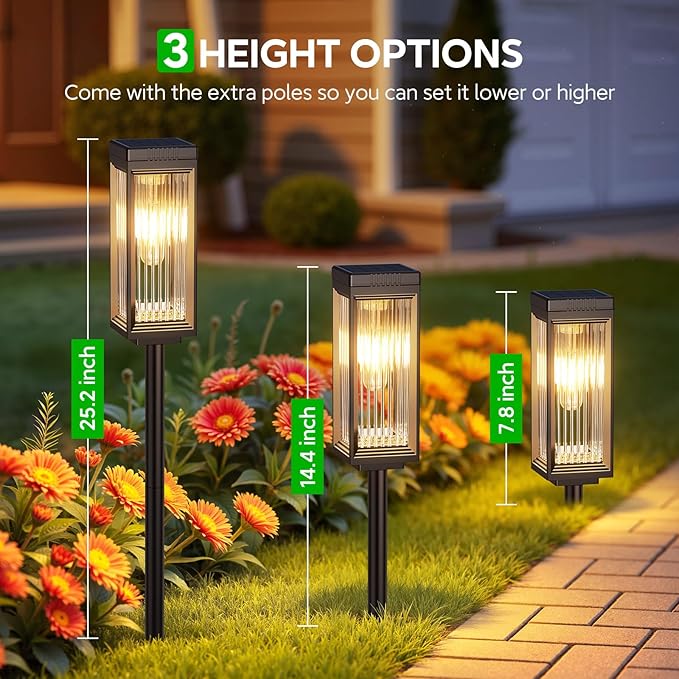 Solar Pathway Lights Outdoor, 8 Pack Upgraded Solar Lights Outdoor Waterproof...