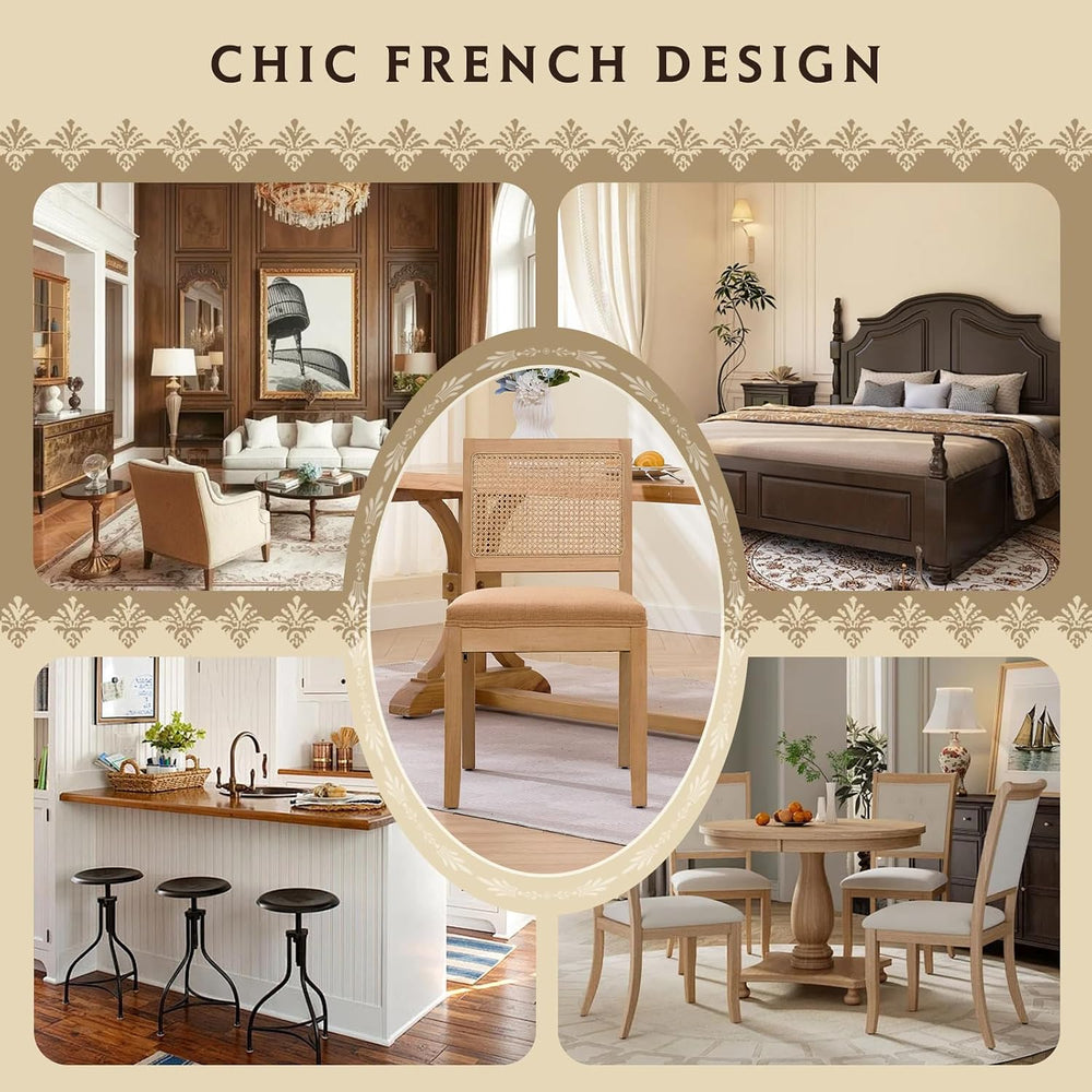 SoarFlash Kitchen French Dining Chairs Set of 4, Vintage Dining Chairs with R...