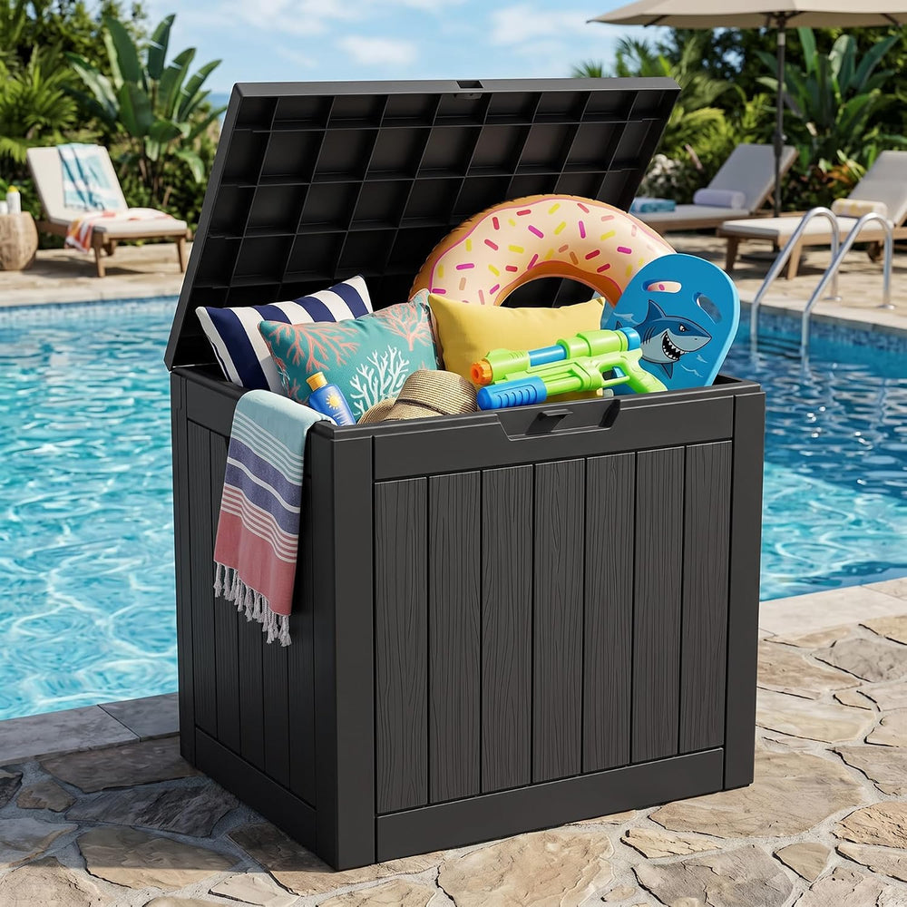 Outdoor Storage Box, 45 Gallon Upgraded Deck Boxes Outdoor Waterproof