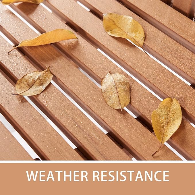 Psilvam 2-Person Poly Lumber Outdoor Bench with 700 Lbs Weight Capacity – Wea...