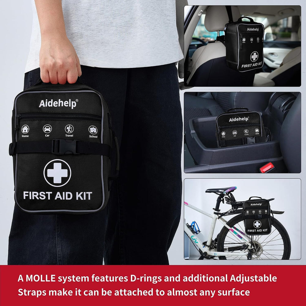 520 Pieces Premium First Aid Kit - Large Emergency Medical Kit (Black)