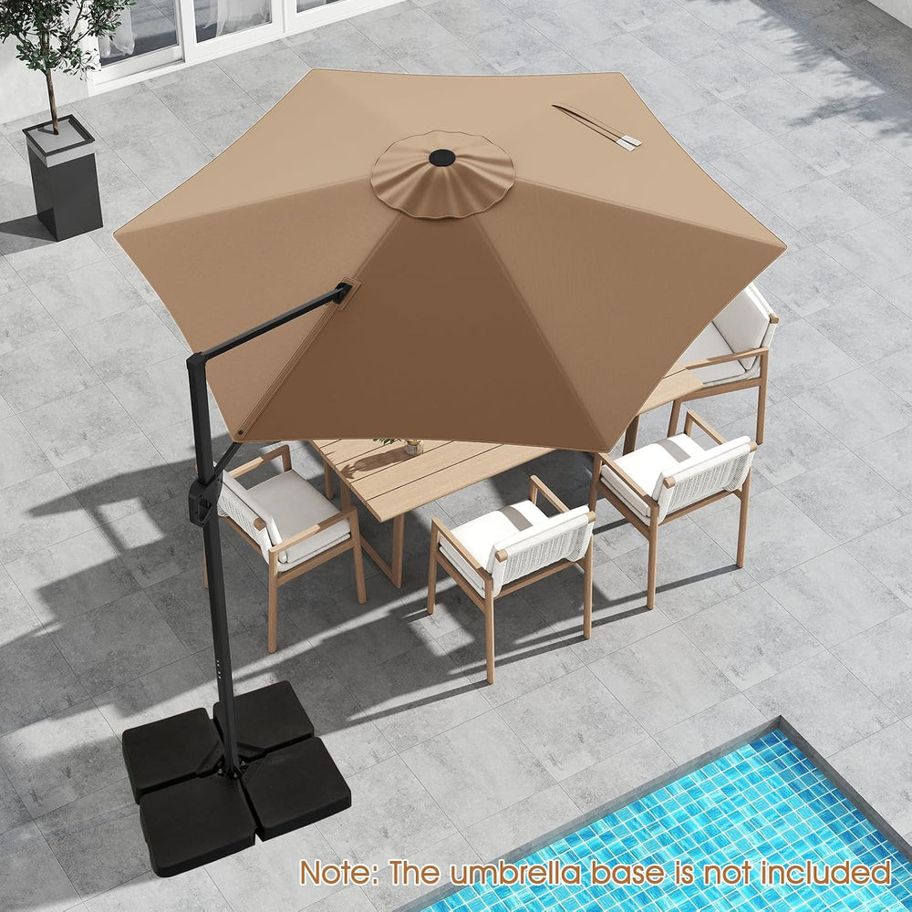 Tangkula 9 FT Cantilever Patio Umbrella, Heavy Duty Offset Outdoor Hanging Um...