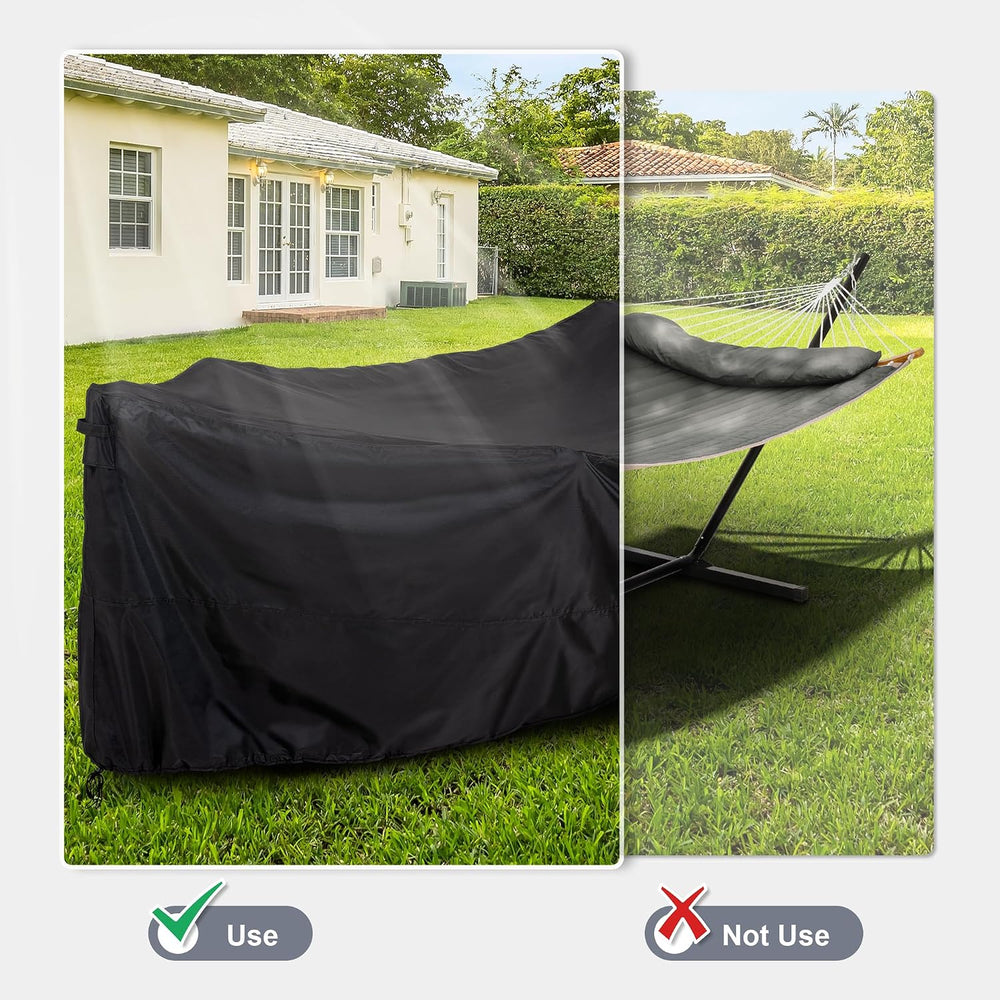 Thickened Waterproof Hammock Cover for 12FT Stand, Black