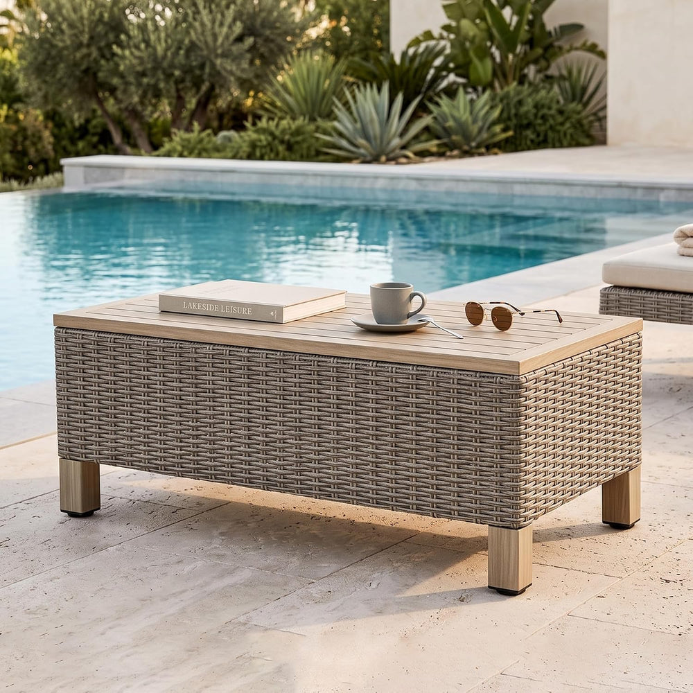Aoxun Patio Sectional Furniture Set with 10'' Thick Cushions