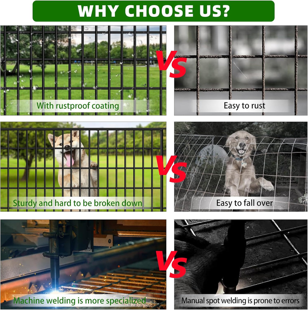 10 Panels Garden Fencing Animal Barrier with Lock, 40 in(H) X 24 ft(L) Dog Fe...