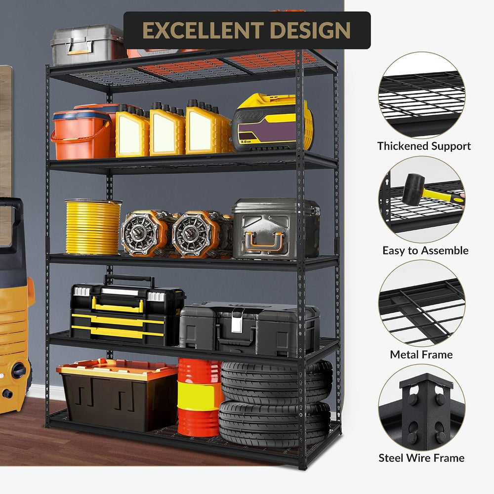 GarveeTech Heavy Duty Garage Shelving Unit, 60 in L x 24 in W x 78 in H Adjus...