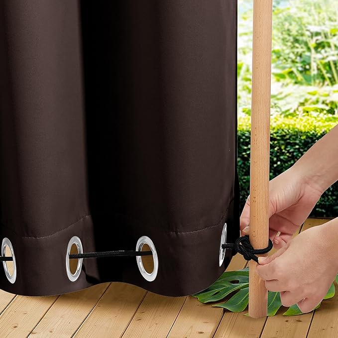 NICETOWN 2 Panels Weighted Outdoor Curtains for Patio Waterproof, Thermal Ins...