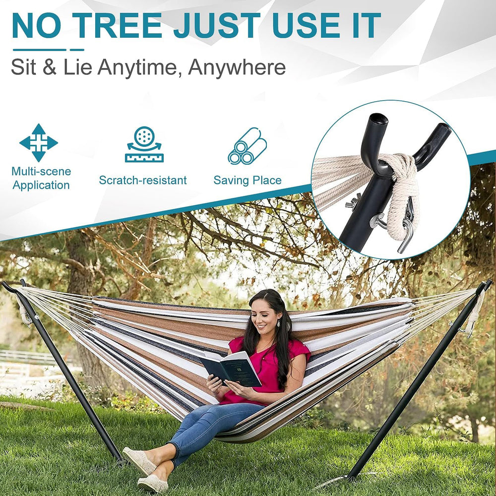 NChanmar Hammock Stand Portable, 450lbs Capacity Heavy Duty Steel Frame, Hamm...