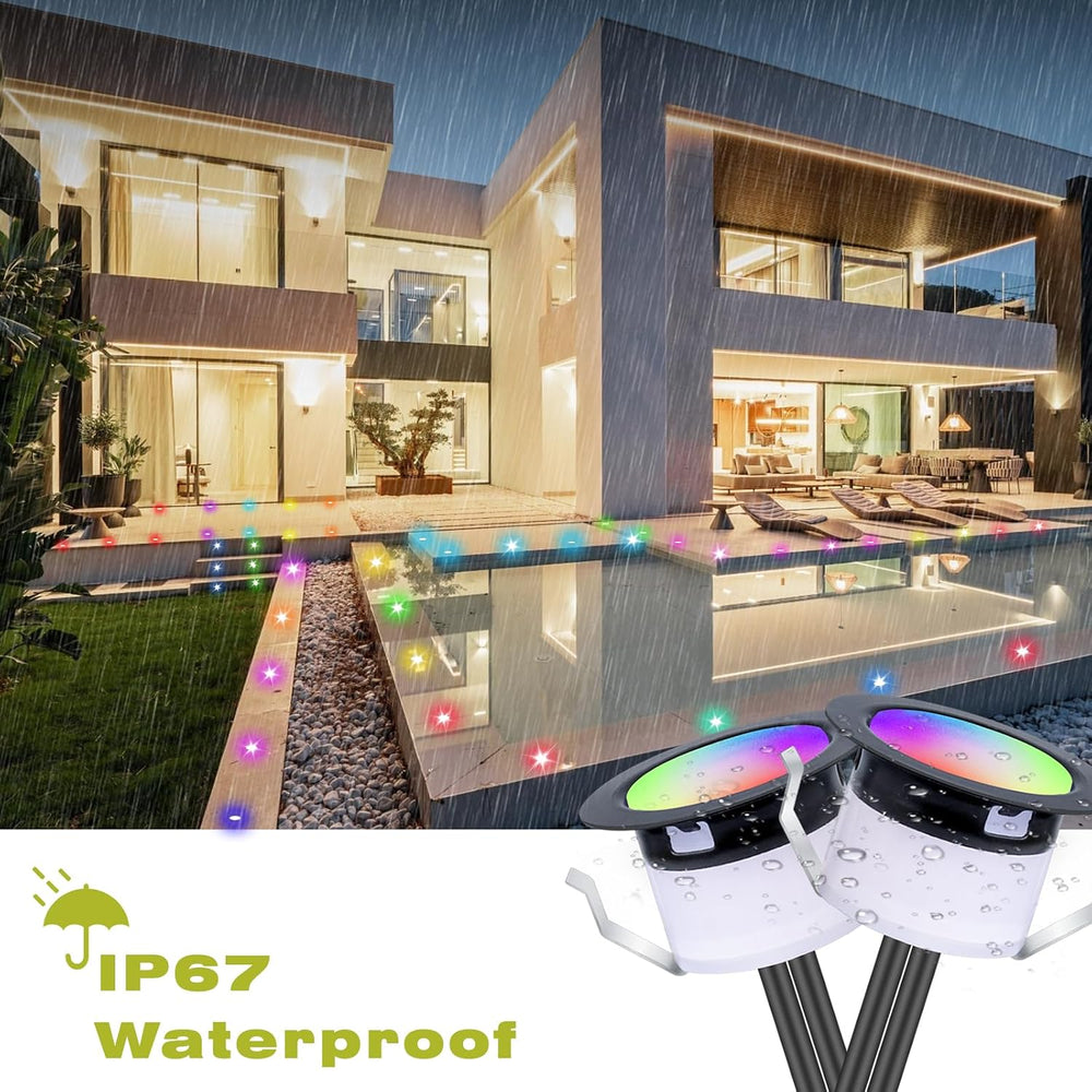 LED Deck Lights Kit Black, 30 Pack Φ1.22 WiFi Pixel RGBW+IC with Remote