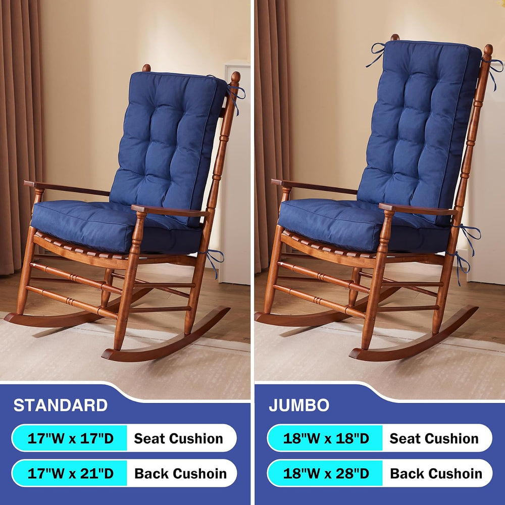 Rocking Chair Cushion, Waterproof and Fade-Resistant Patio Chair Cushions, Tu...