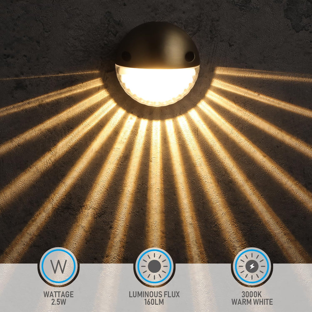 LEONLITE 6-Pack 3000K Unique Rays LED Deck Lights Outdoor Bronze | 12V Low Vo...