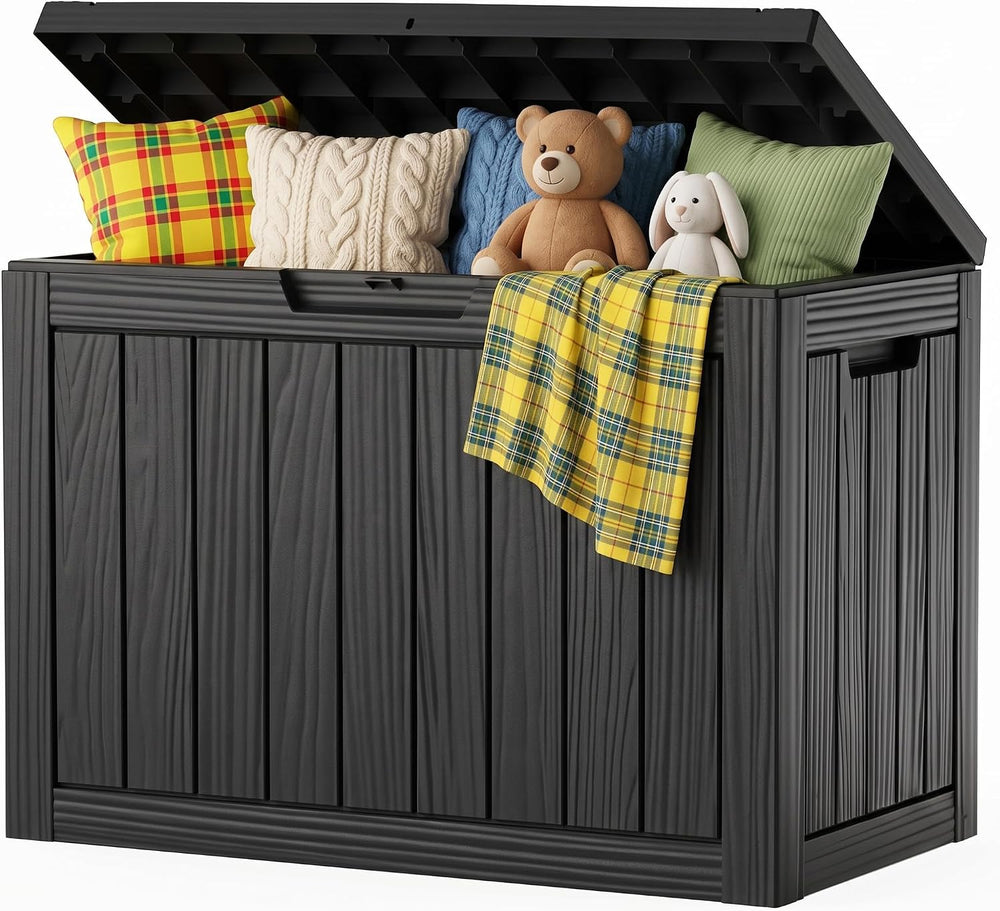 Outdoor Storage Box,60 Gallon Waterproof Resin Patio Deck Box