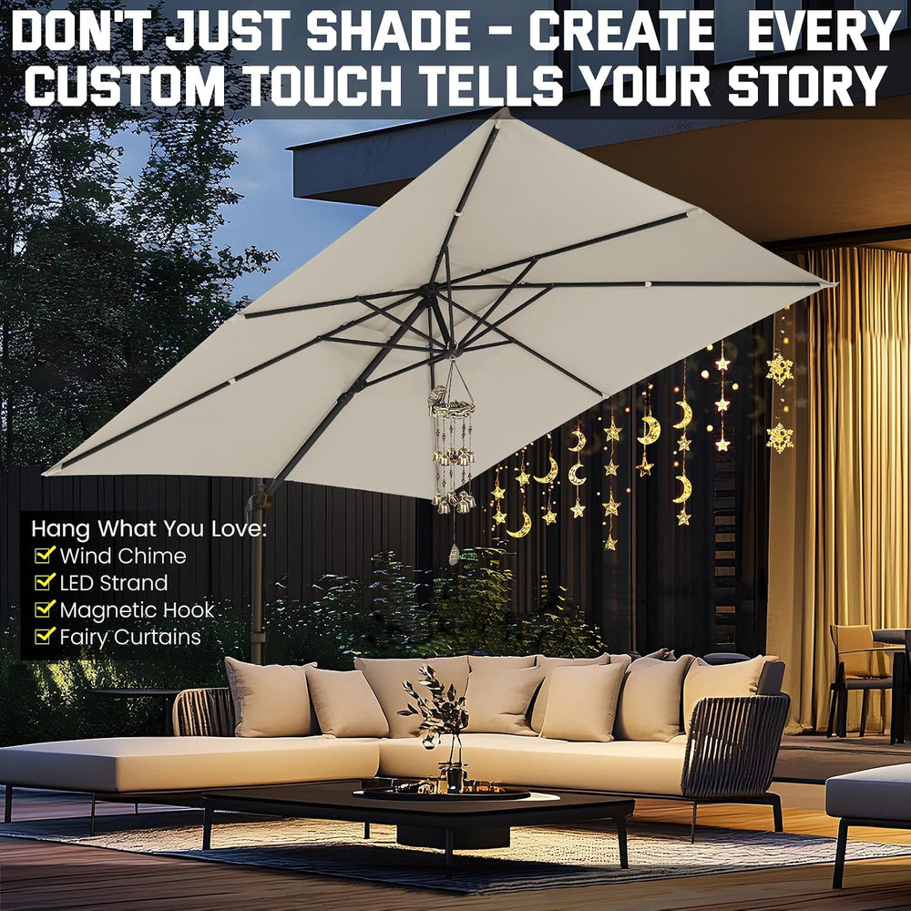 Hoteel Outdoor Patio Umbrella - 10ft Cantilever Umbrella for Patio Heavy Duty...