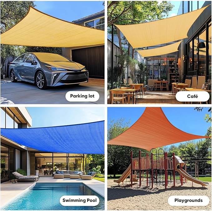 Quictent Large Triangular Sun Shade Sail 24x24x24ft with Hardware Kit, 185GSM...
