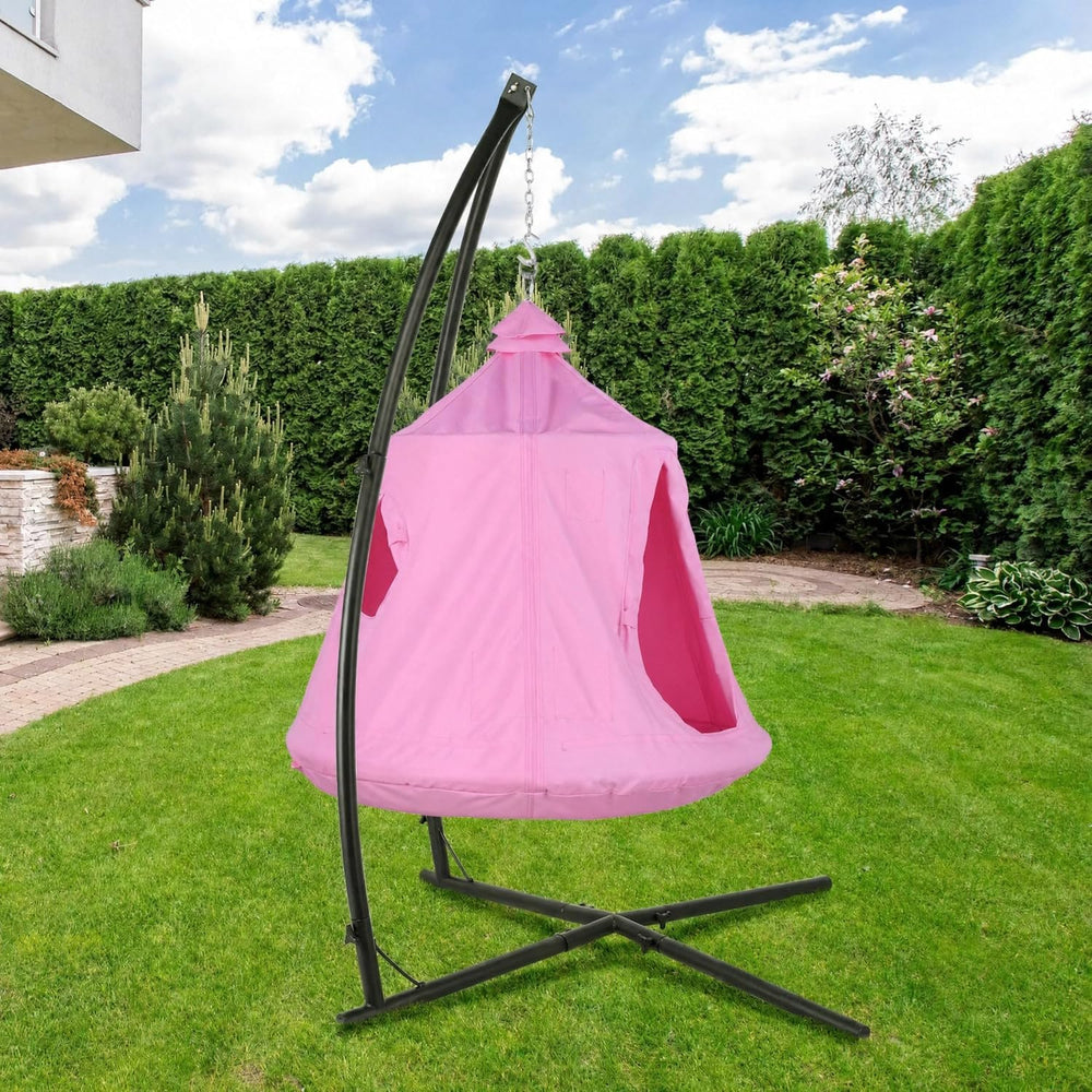 Hanging Hammock X-Stand w/Tree Tent, Swing Chair Stand w/Play Tent