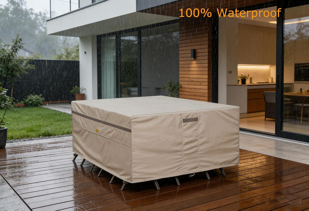 Garden Blasam Waterproof Patio Furniture Cover 128W x 82D in Beige