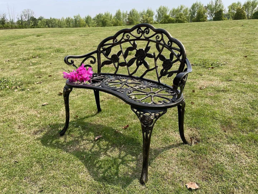 Mandolin Outdoor Park Garden Chair,All Chair Anti Rust Cast Aluminum Patio Ya...