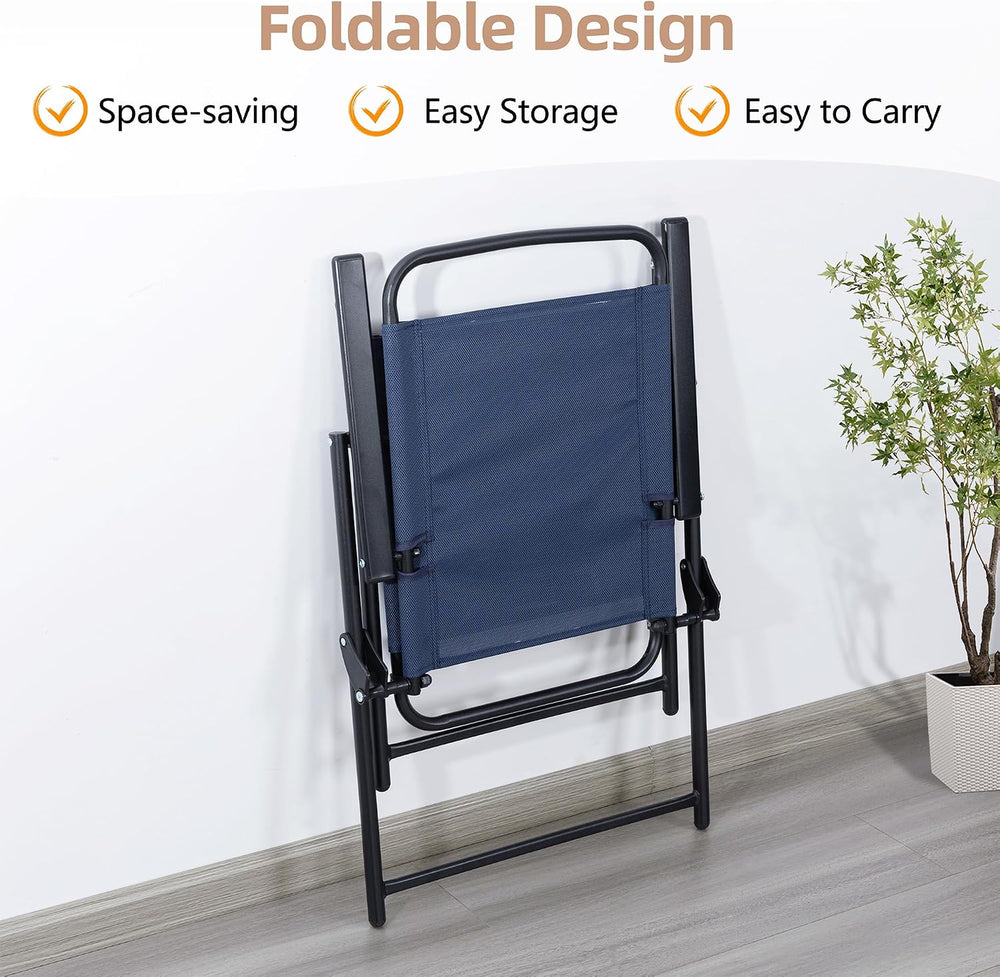 Vongrasig 6 Pieces Folding Patio Dining Set, All Weather Small Metal Outdoor ...