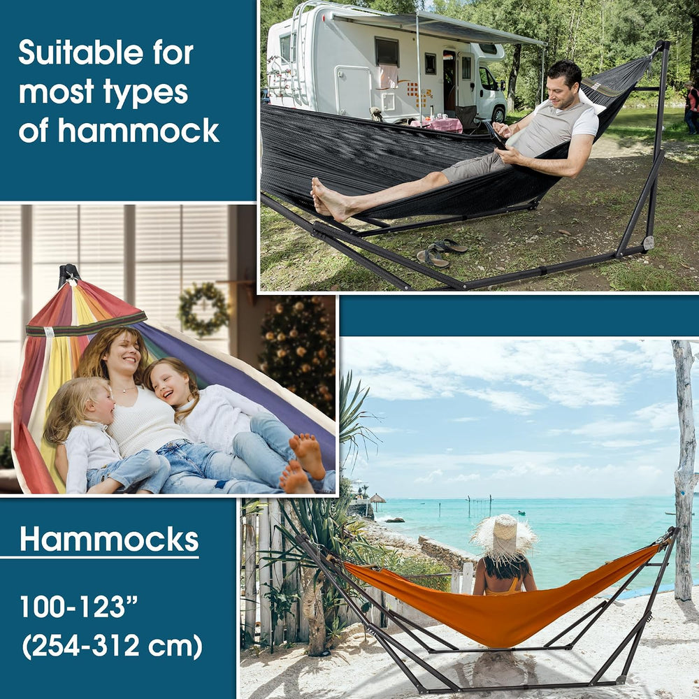 Tranquillo 600 lbs Capacity Adjustable Hammock Stand, Black