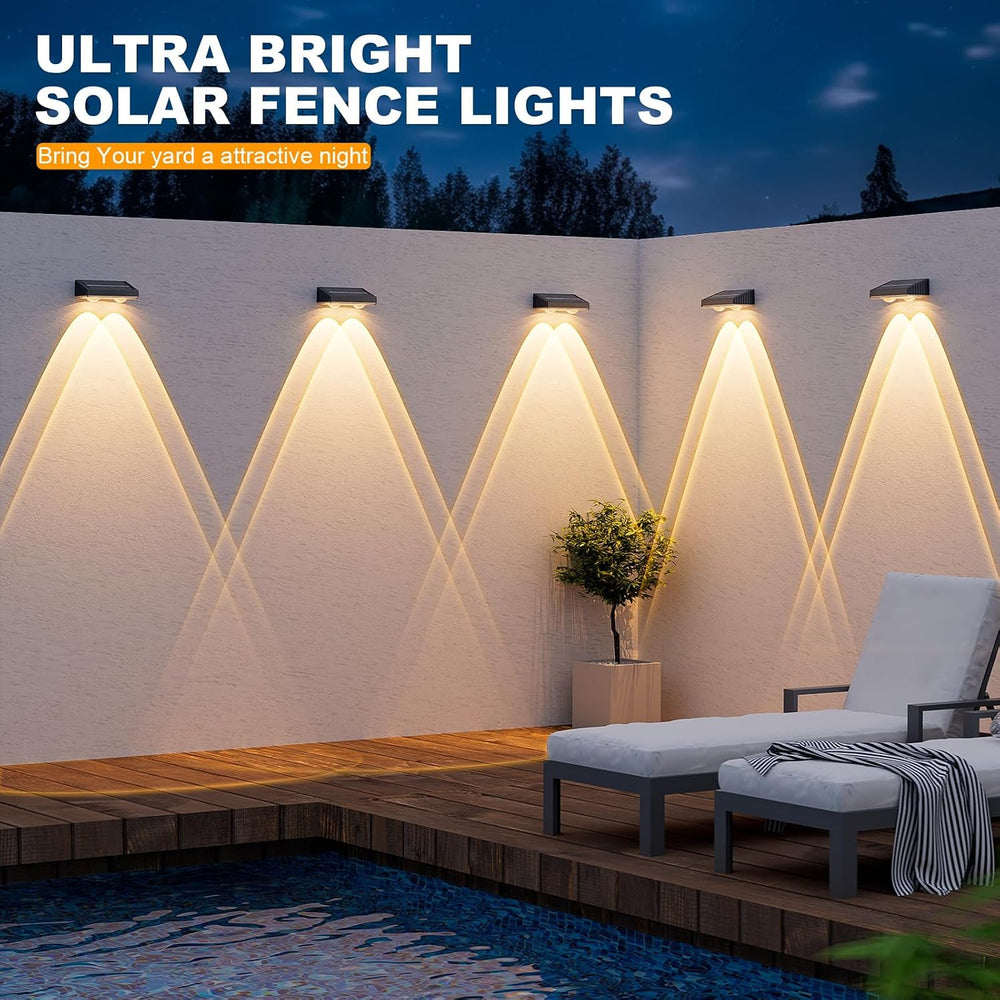 NIORSUN Solar Fence Lights,12 Pack Deck Light,Led Lights Warm White Outdoor W...