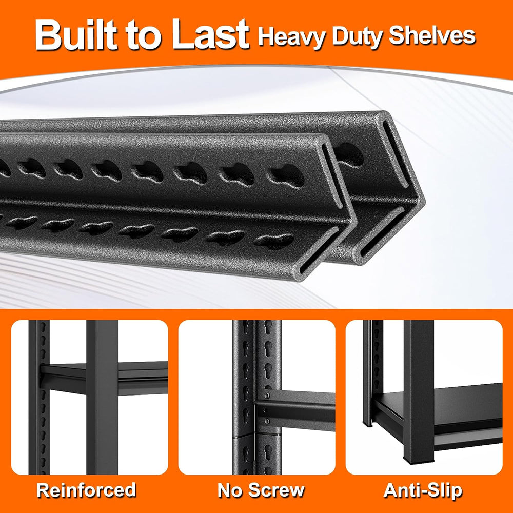 Metal Storage Garage Shelving - 40" W x 16" D x 36" H Black