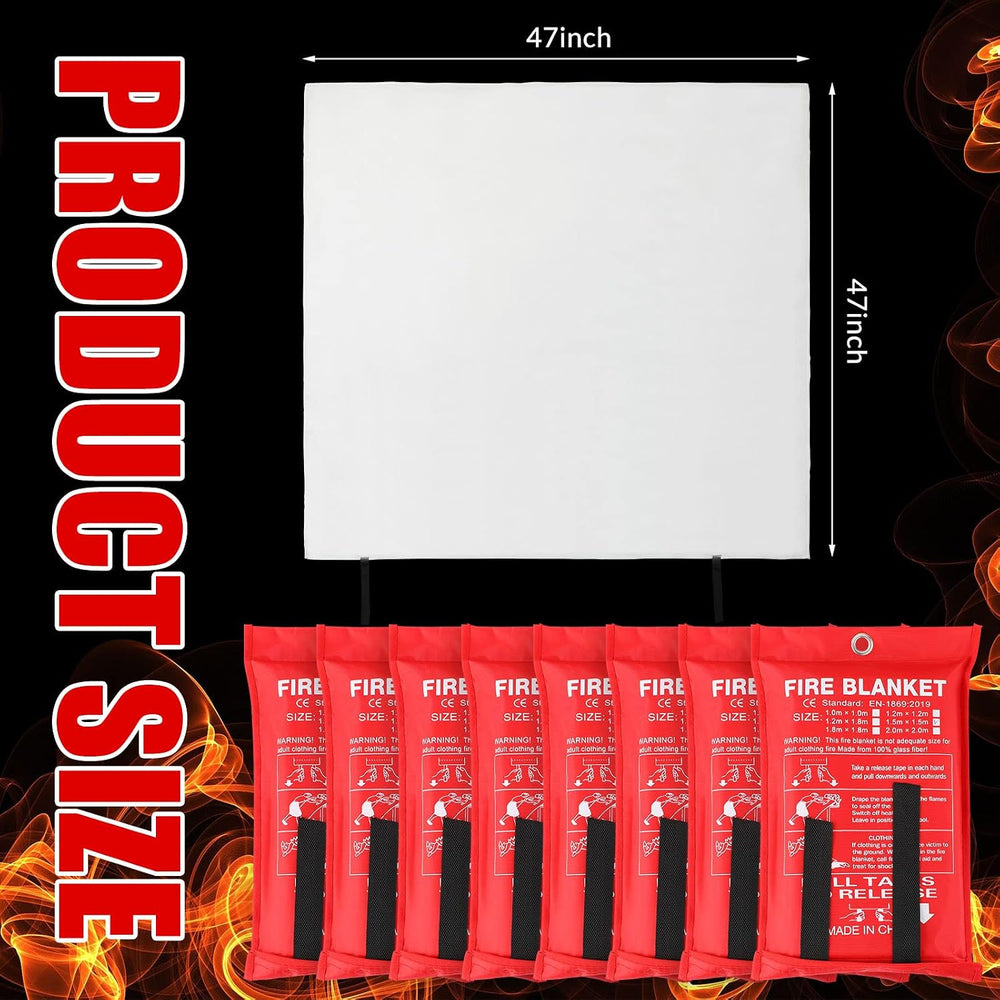 Jerify 8 Pack Fire Blanket for Home Emergency Fire Blanket 47 x 47 Inch Kitch...