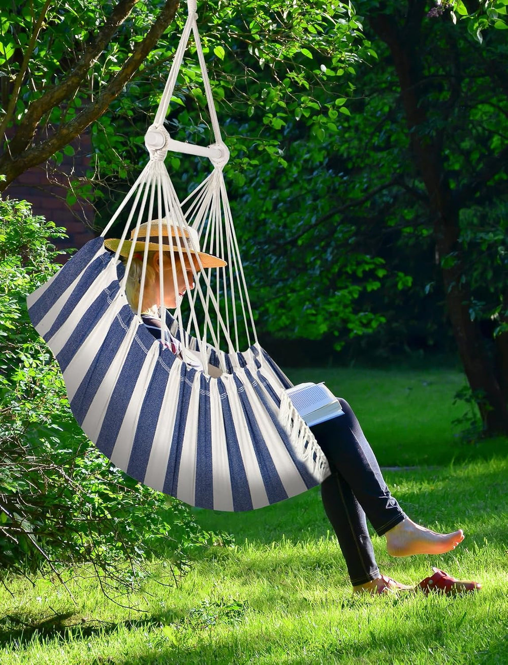 Chihee Hammock Chair Max 500 Lbs 2 Cushions Spreader Bar Strap Carabiner