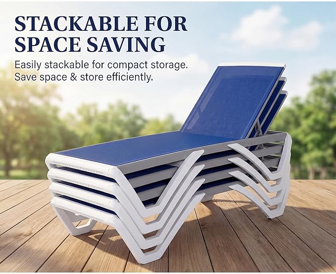 Kozyard Outdoor Chaise Lounge Chair, Full Flat Adjustable Patio Lounger with ...