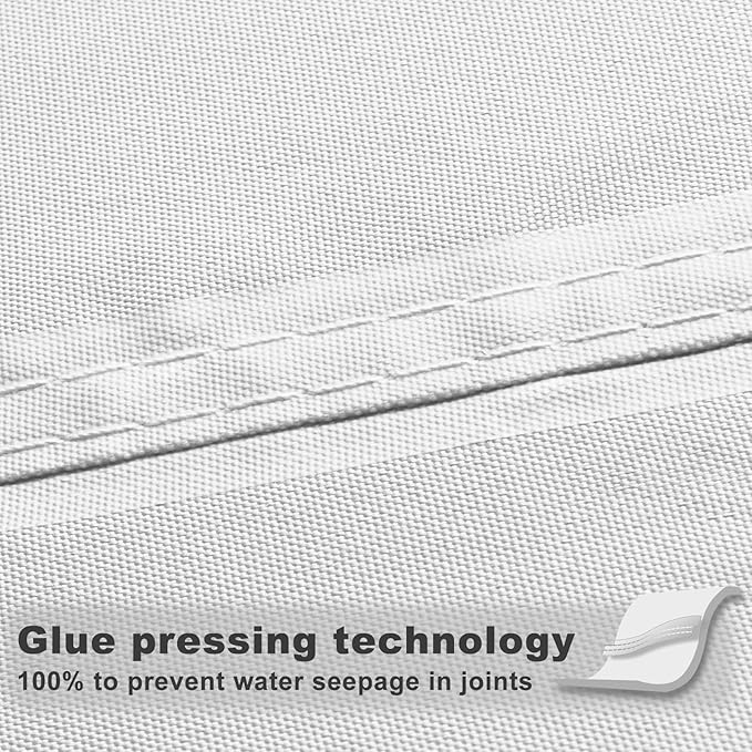 SUNNY GUARD Waterproof Sun Shade Sail 10' x 13' White Rectangle UV Bl...