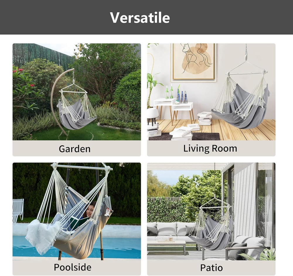 CHULIM XL Hammock Chair with Footrest, Steel Spreader Bar, 500 lb Capacity