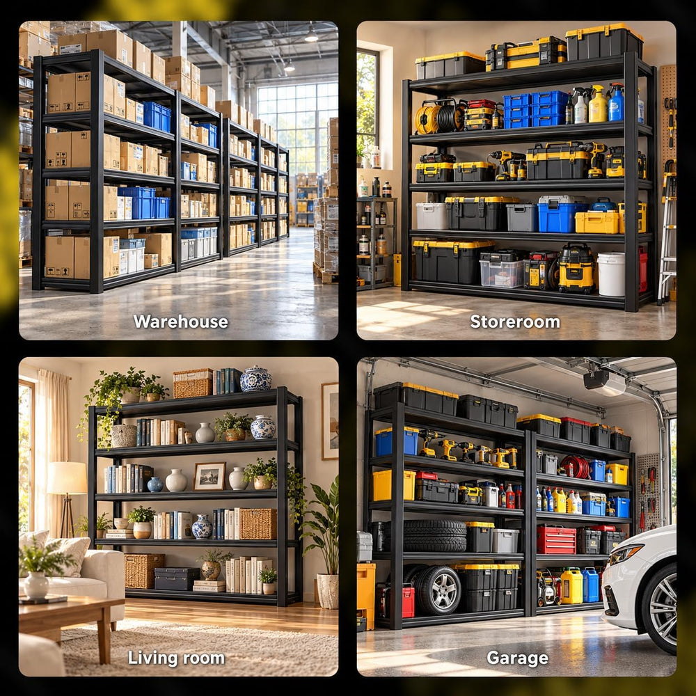 PRESTELION Garage Shelving, 5 Tier Heavy Duty Metal Storage Rack Adjustable