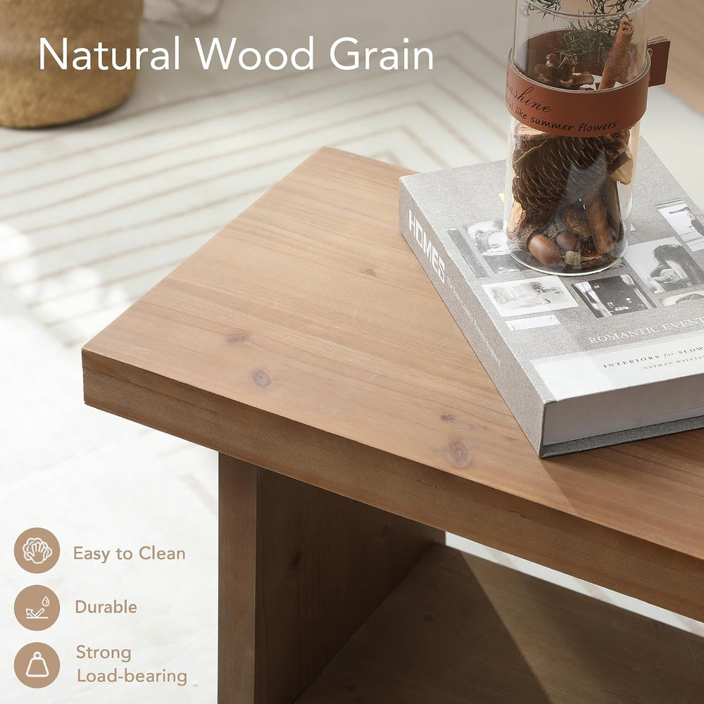 Wood Entryway Bench - 39.4" Farmhouse Long Storage Bench, Indoor