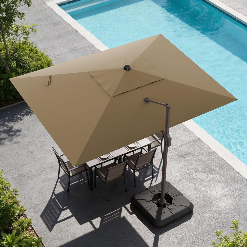 9x12 FT Cantilever Patio Umbrella, Large Rectangular Offset Outdoor Umbrella ...