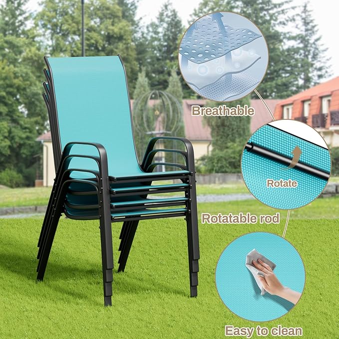 TLSUNNY Patio Dining Set 5 Pieces, All Weather Outdoor Furniture W/30"X ...