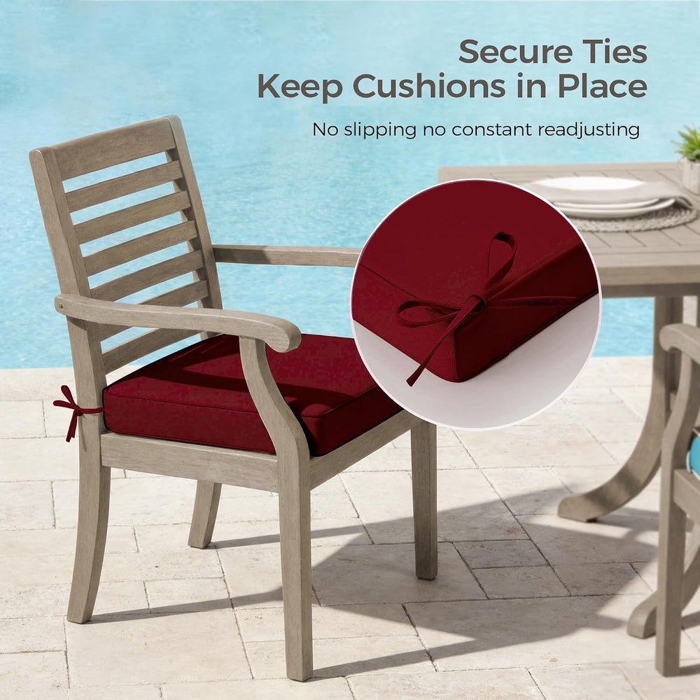 UNIKOME Outdoor Chair Cushions Set of 4, Water Resistant Patio Seat Cushions ...