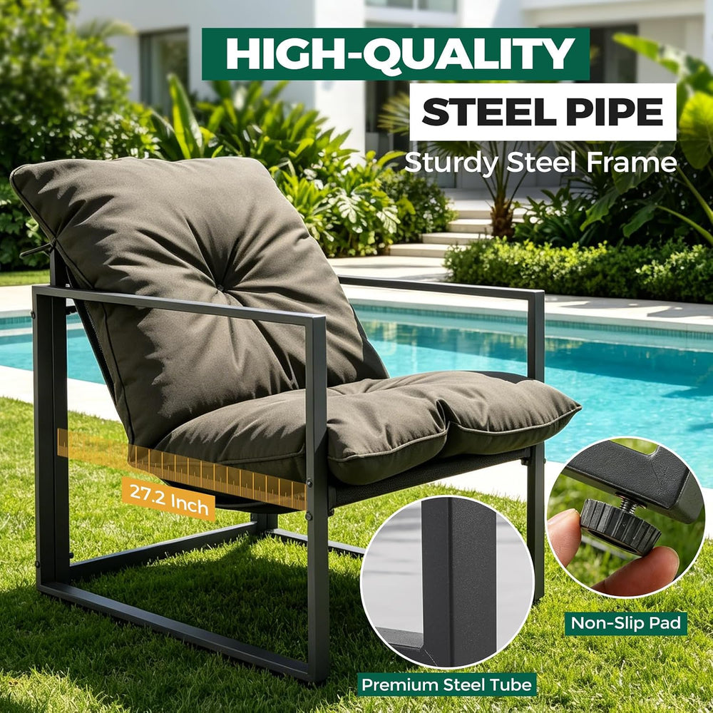 4 Piece Outdoor Patio Furniture Set with Coffee Table & Cushions