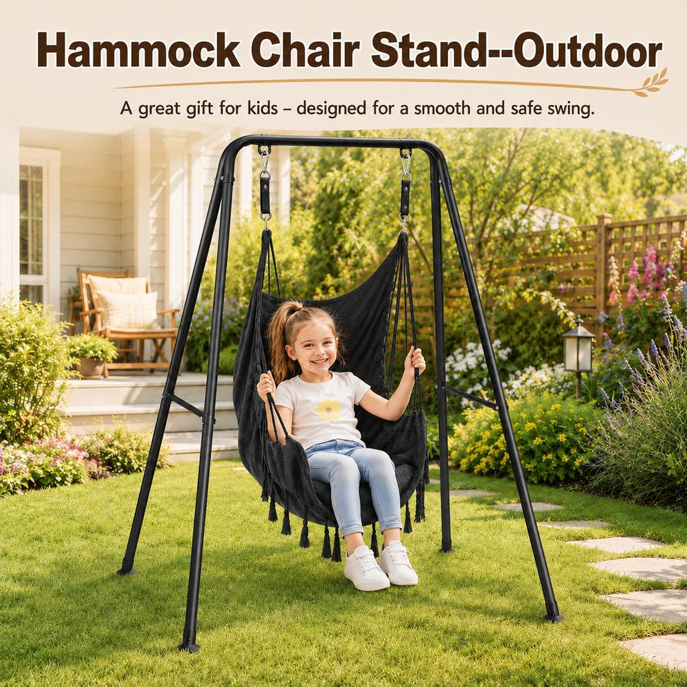 Hi-Na 440 lbs Hammock Chair Stand, Heavy Duty Foldable Swing Stand Frame, Ste...