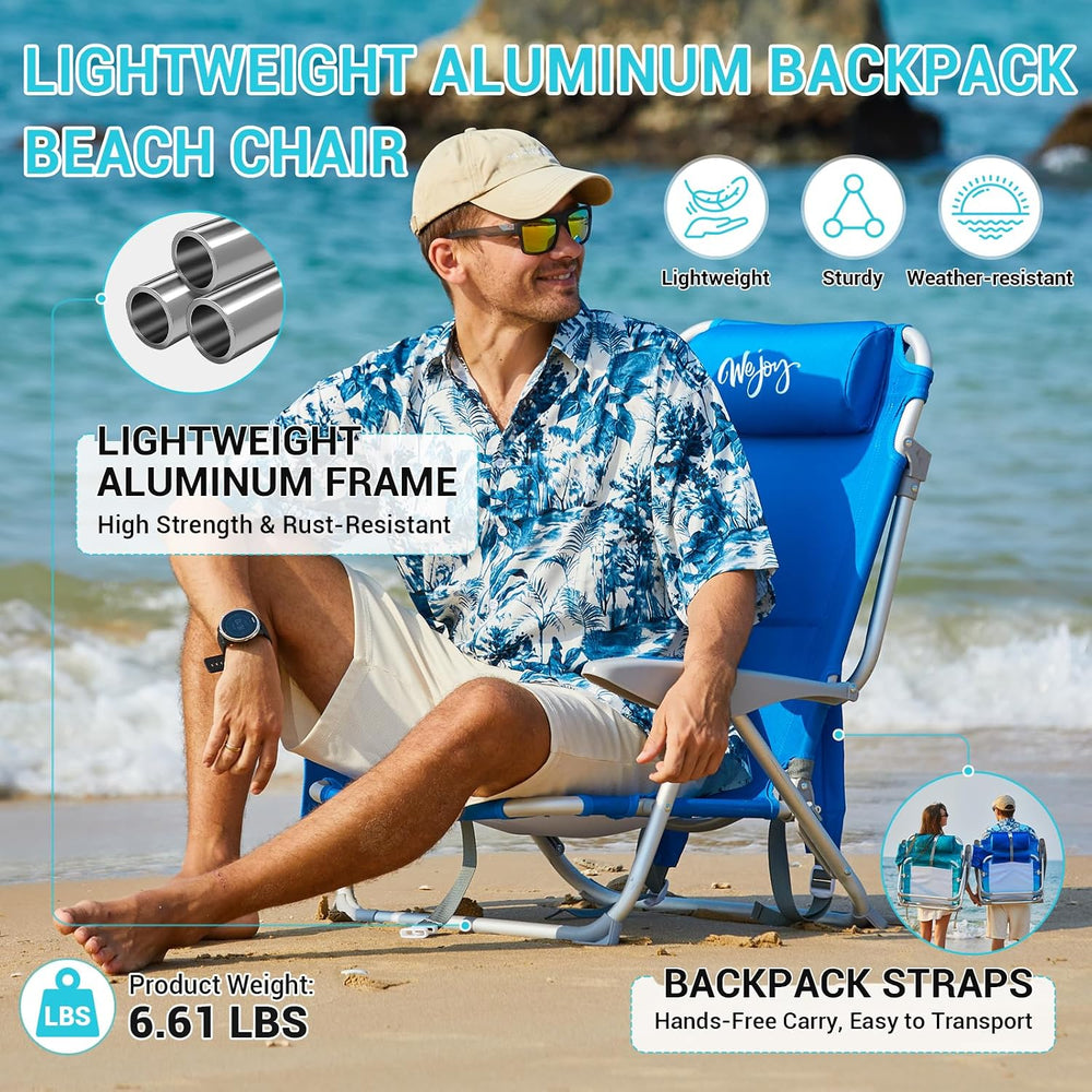 #WEJOY Beach Chairs for Adults,Reclining Adjustable 4 Position for Outdoor