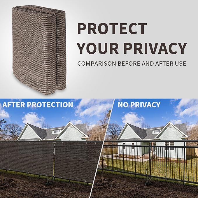 LOVE STORY Custom Size 2'6''x32' Brown Balcony Privacy Screen...