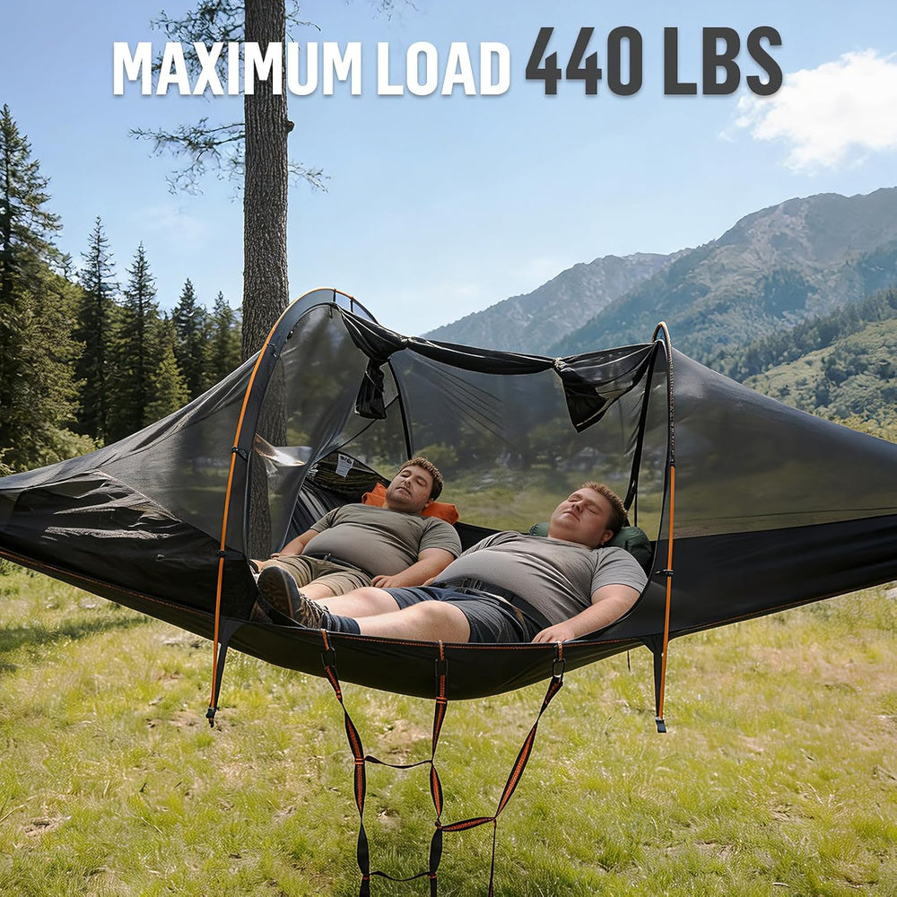 Night Cat Triangle Hammocks 2-Persons: Lay Flat 3 Point Hammock Tent with Bug...