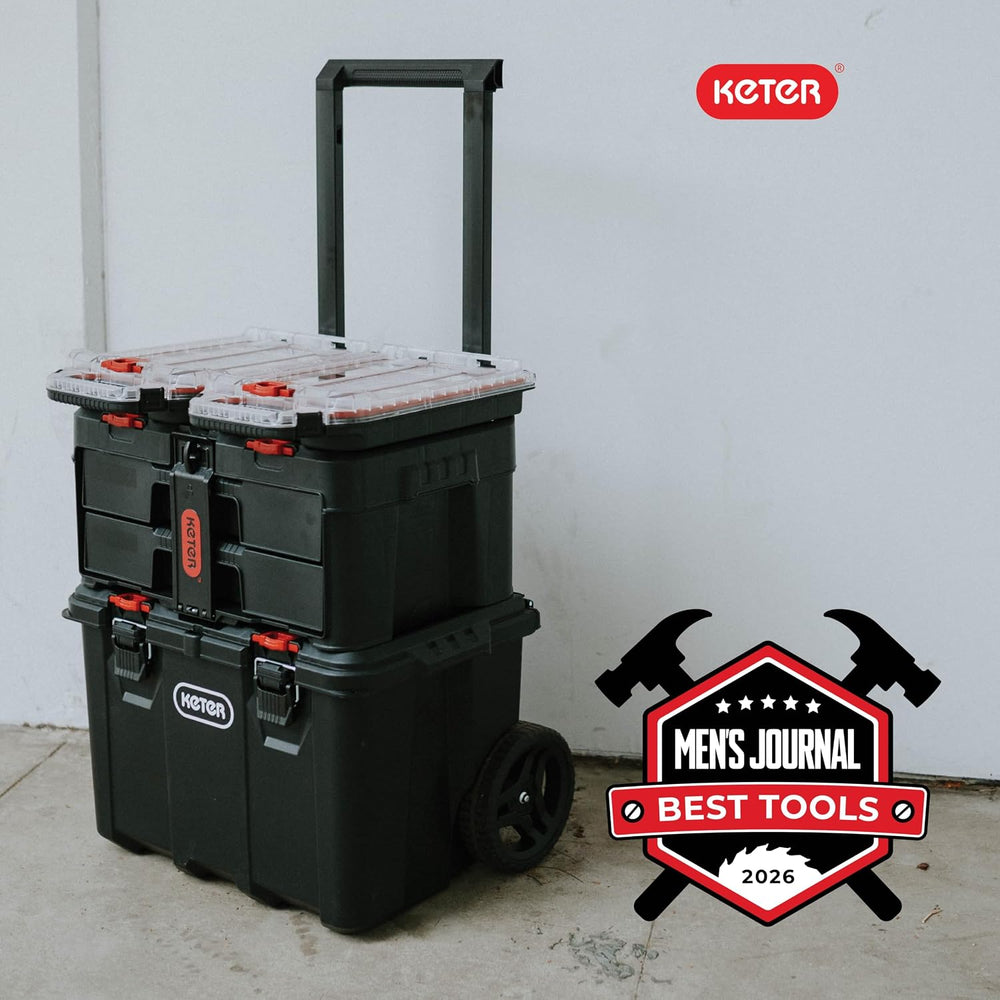 Keter Stack N Rolling Tool Box Modular Storage System 4 Piece