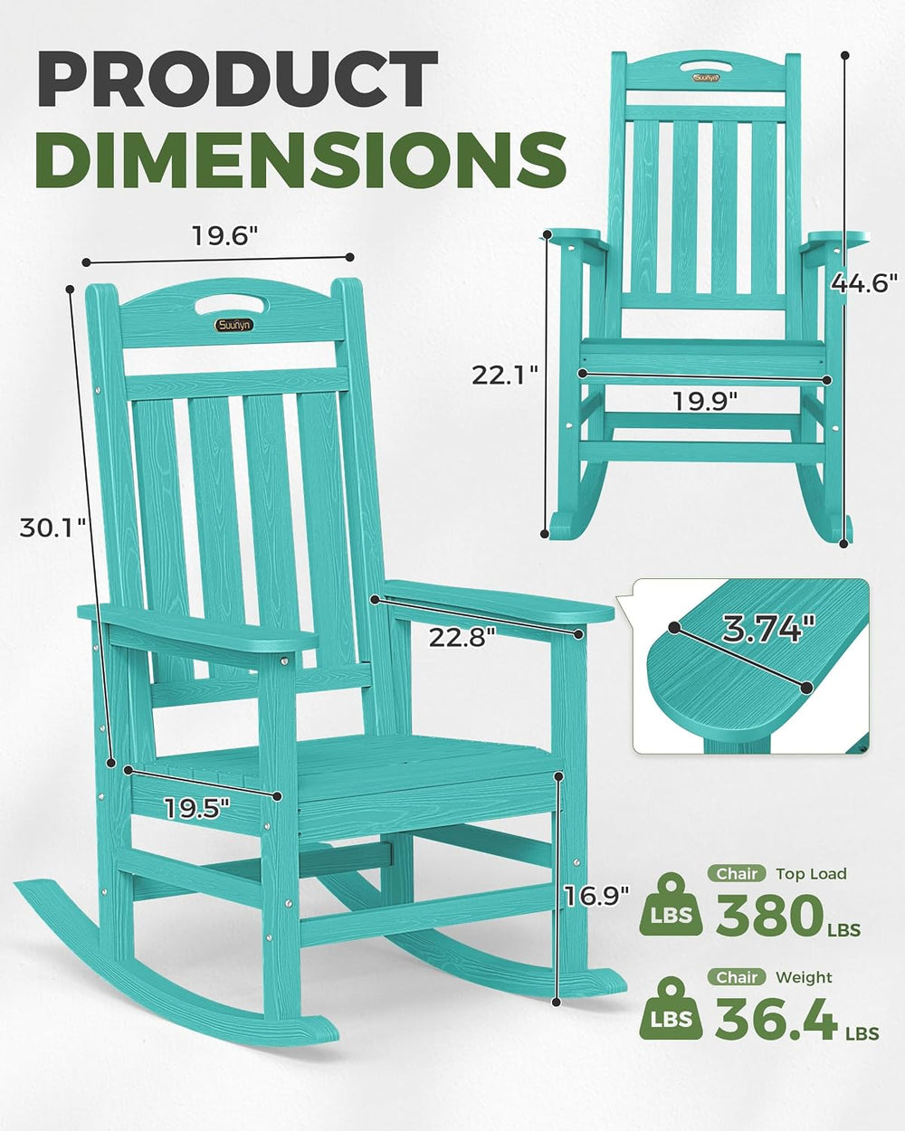 Rocking Chair Outdoor, Oversized Patio Rocking Chair, All Weather