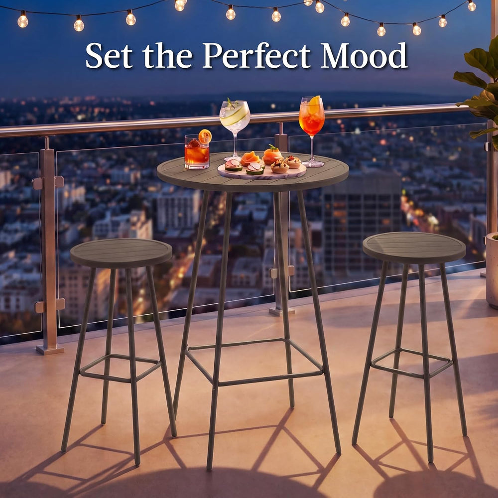 Best Choice Products 3-Piece Patio Dining Set, Bar Height, Outdoor Bistro Set...