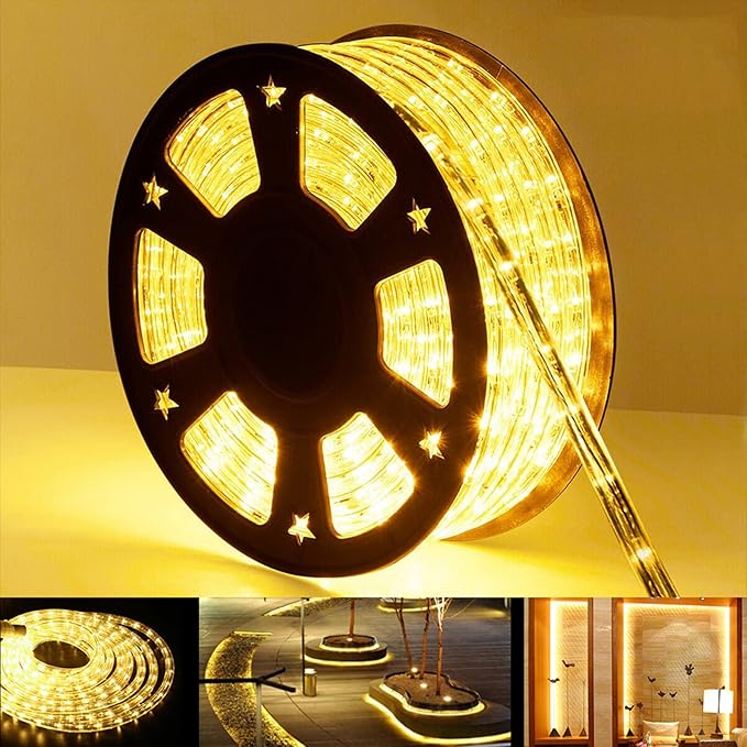 150ft LED Rope Lights Outdoor, 1080 LED Connectable and Flexible Tube Lights ...