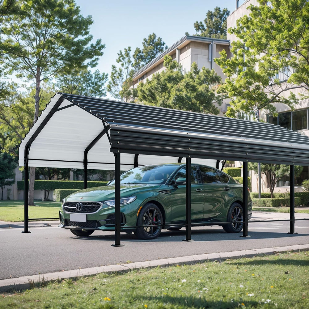 Shintenchi 12x20 FT Metal Carport, Oversized Carport Garage with Enhanced Bas...