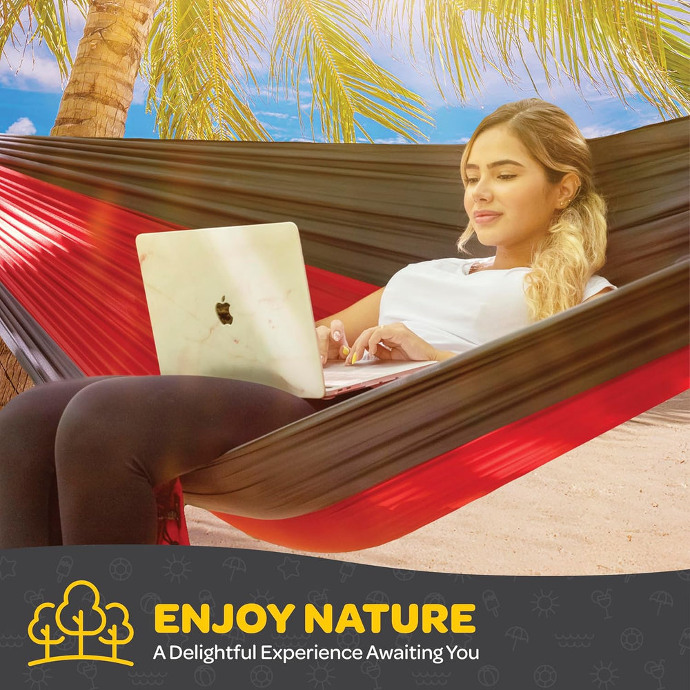 Durable Hammock 500 lb Capacity, Nylon Camping Hammock Chair - Double or Sing...
