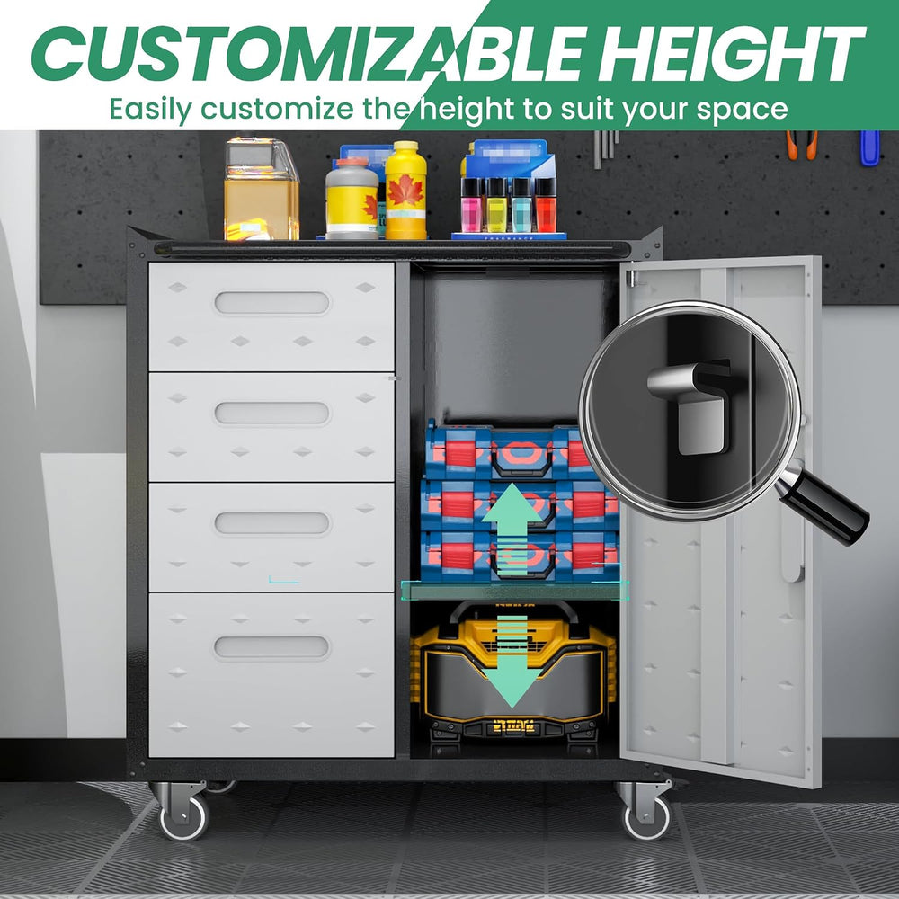 12-Piece Heavy Duty Steel Garage Cabinet System | All-in-One Modular Garage C...