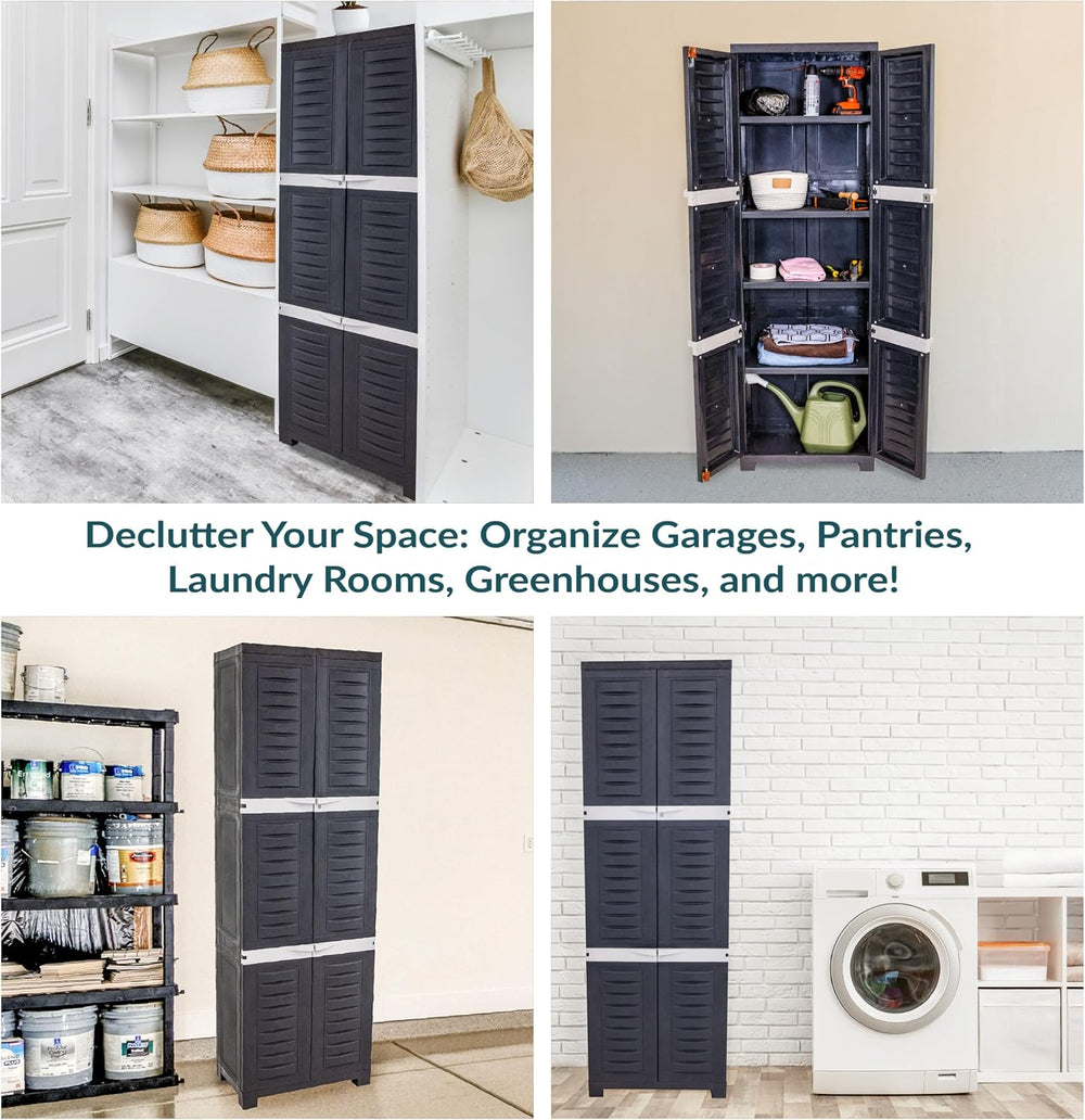 Sunnydaze 72" Garage Storage Cabinet with Locking Doors & Shelves, S...